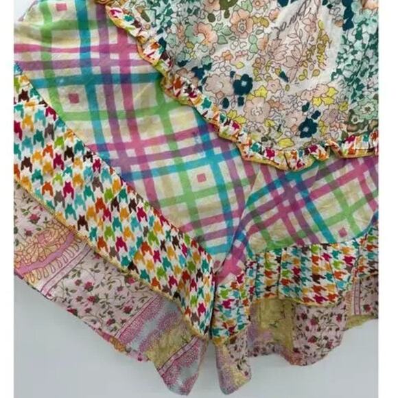 Anthropologie Barok Paris Womens Island Passage High Rise Patchwork Shorts -Sz L - Picture 4 of 8